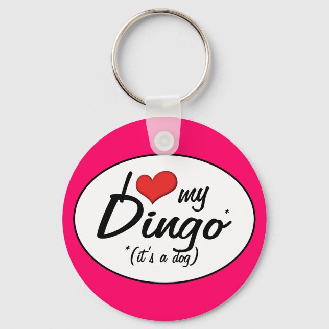 I Kärlek My Dingo (Det är en Hund) Nyckelring (Framsida)