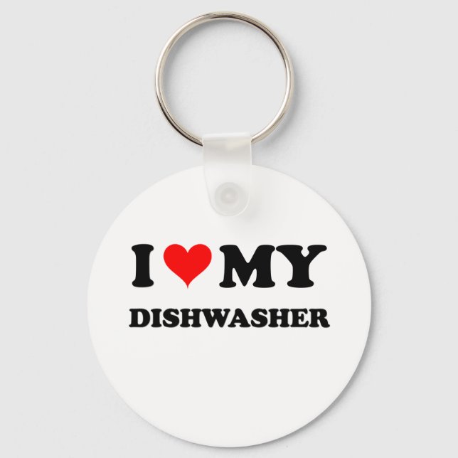 I Kärlek My Dishwasher Nyckelring (Framsida)