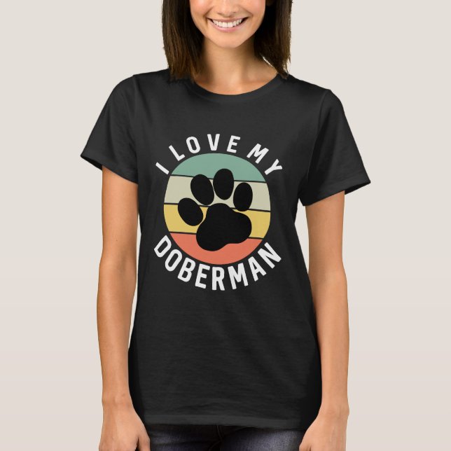 I Kärlek My Doberman 1124 T Shirt (Framsida)