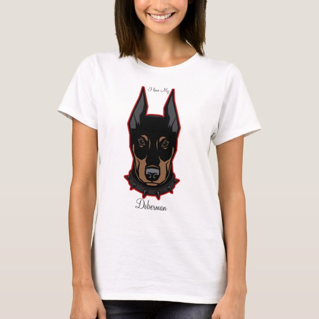 I Kärlek My Doberman Baseball Tee (Framsida)