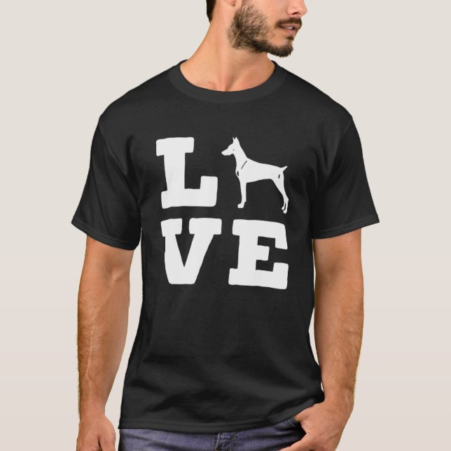 I Kärlek My Doberman Cute Animal Hund T Shirt (Framsida)