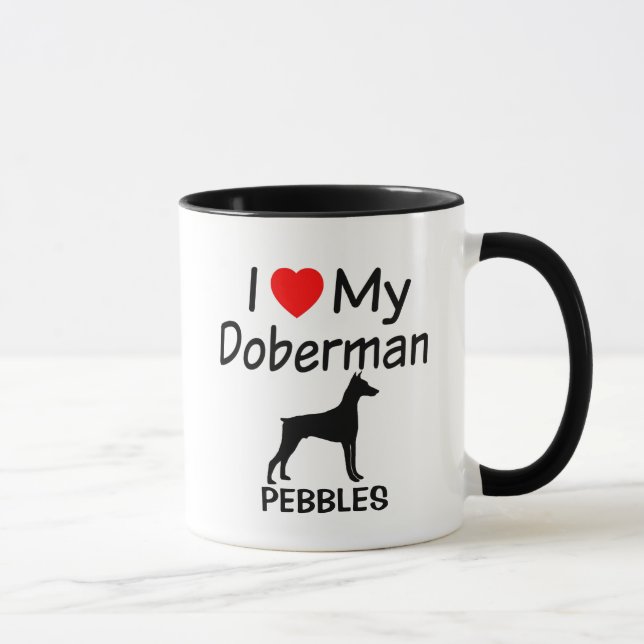 I Kärlek My Doberman Hund Mugg (Höger)