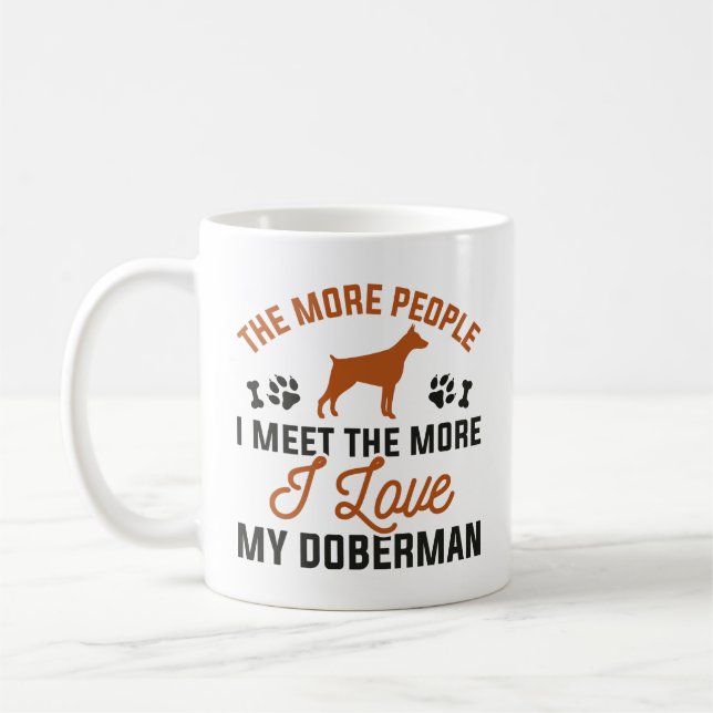 I Kärlek My Doberman Kaffemugg (Vänster)