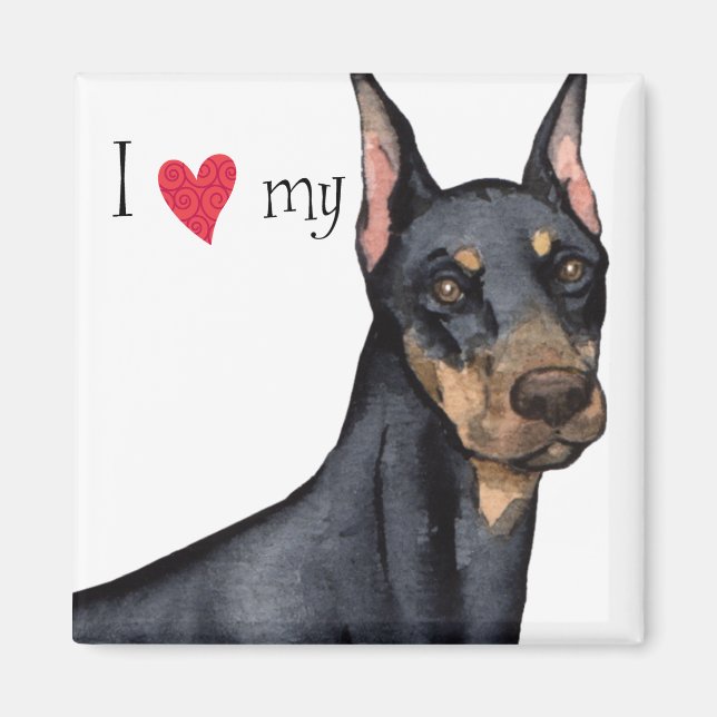 I Kärlek my Doberman Magnet (Framsidan)