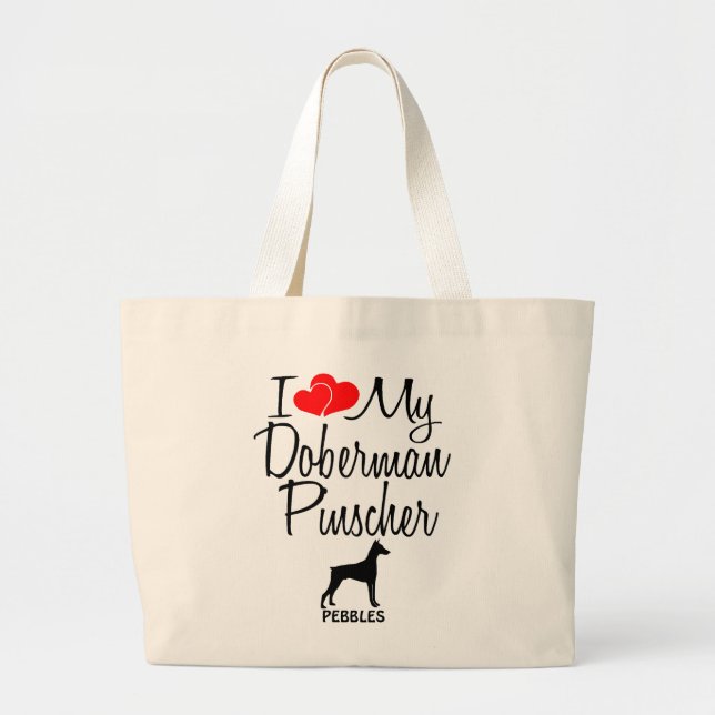 I Kärlek My Doberman Pinscher Bag Jumbo Tygkasse (Framsidan)