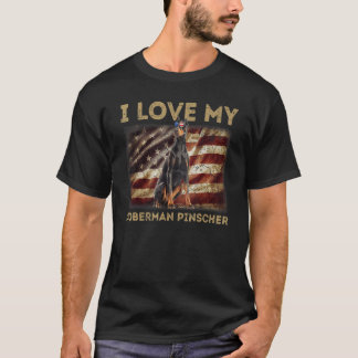 I Kärlek My Doberman Pinscher Pappa Mamma Amerikan T Shirt