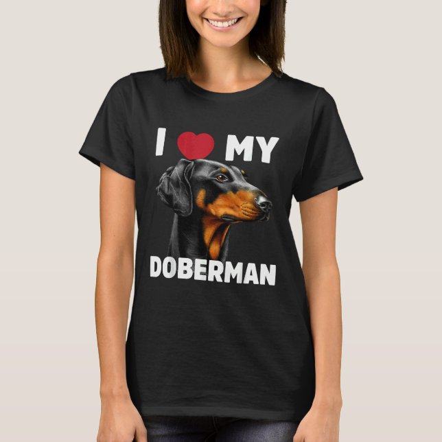 I Kärlek My Doberman T Shirt (Framsida)