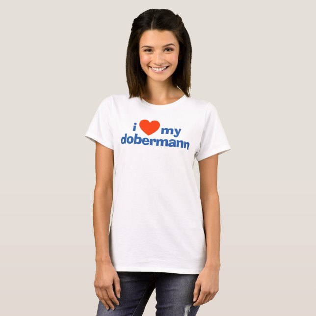 I Kärlek My Dobermann Tanktop T Shirt (Hel framsida)