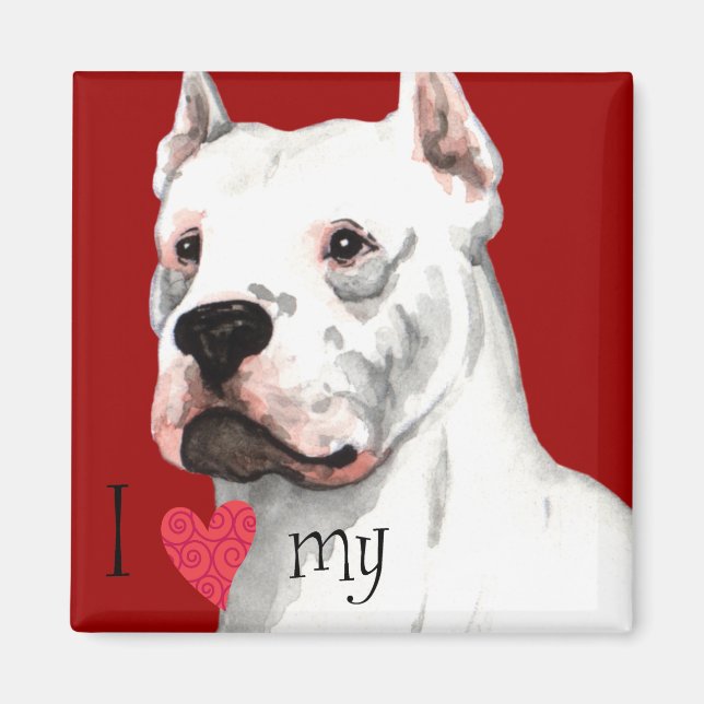 I Kärlek my Dogo Argentino Magnet (Framsidan)