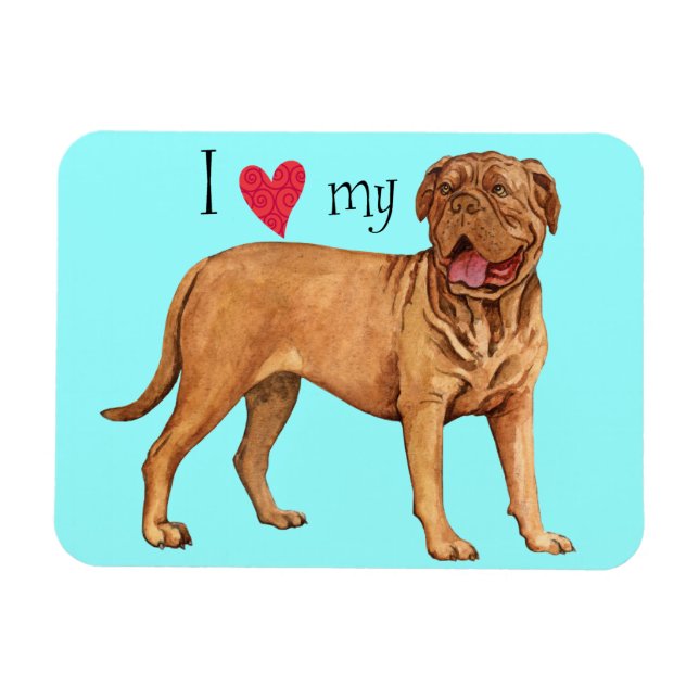 I Kärlek my Dogue de Bordeaux Magnet (Horisontell)