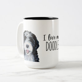 I kärlek my Doodle  Två-Tonad Mugg