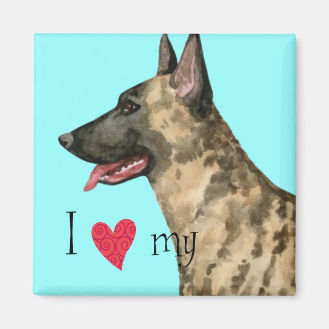 I Kärlek my Dutch Shepherd Magnet (Framsidan)