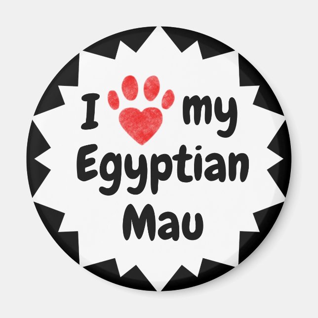 I Kärlek My Egyptian Mau Cat Magnet (Framsidan)