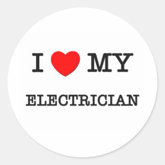 I Kärlek My ELECTRICIAN Runt Klistermärke