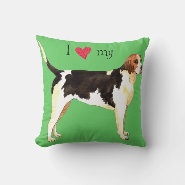 I Kärlek my English Foxhound Kudde (Framsida)