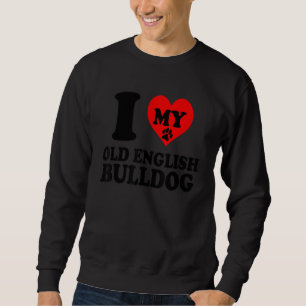 I Kärlek My English Old Bulldog Hund aveln Kennel Lång Ärmad Tröja