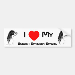 I Kärlek My English Springer Spain Bumper Sticker Bildekal