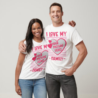 I Kärlek My Family Anpassningsbar Family Photo T Shirt