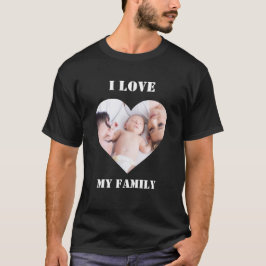 I Kärlek My Family Anpassningsbar Personlig Photo T Shirt