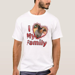 I Kärlek My Family Anpassningsbar Personlig Photo T Shirt