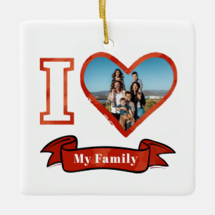 I Kärlek My Family Personlig Photo Jul Julgransprydnad Keramik