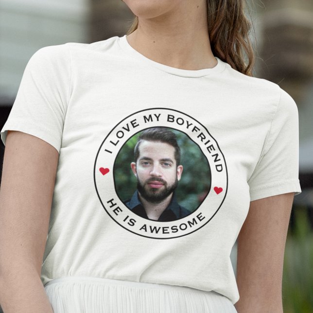I Kärlek My Fantastisk Boykompis Photo Text Heart T Shirt (Skapare uppladdad)