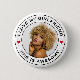 I Kärlek My Fantastisk Girlkompis Photo Text Heart Knapp