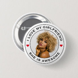 I Kärlek My Fantastisk Girlkompis Photo Text Heart Knapp