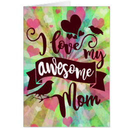 I Kärlek My Fantastisk Mamma Typografi Hälsningskort