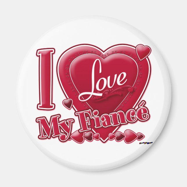 I Kärlek My Fiancé Red - Hjärtat Magnet (Framsidan)