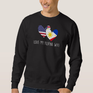 I Kärlek My Filipina Wife Filipino Pride Filippine Lång Ärmad Tröja