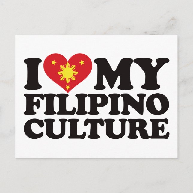 I Kärlek My Filipino Culture Vykort (Framsida)