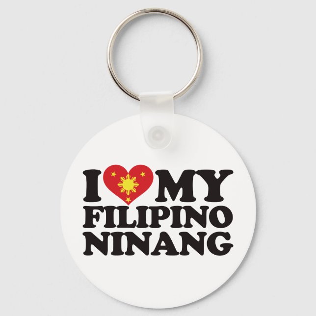 I Kärlek My Filipino Ninang Nyckelring (Framsida)