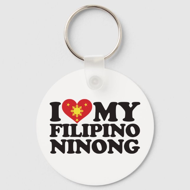I Kärlek My Filipino Ninong Nyckelring (Framsida)