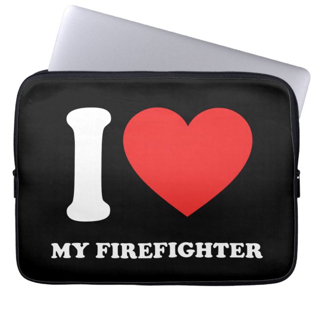I Kärlek My Firefighter Laptop Fodral (Framsidan)
