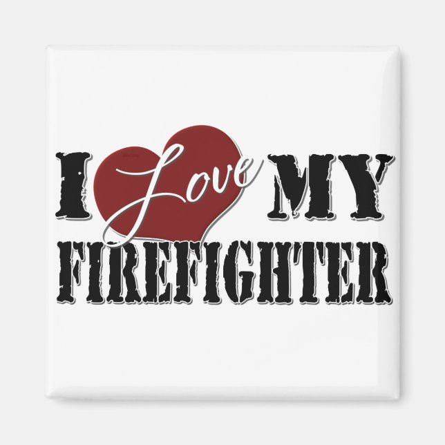 I Kärlek My Firefighter magnet (Framsidan)