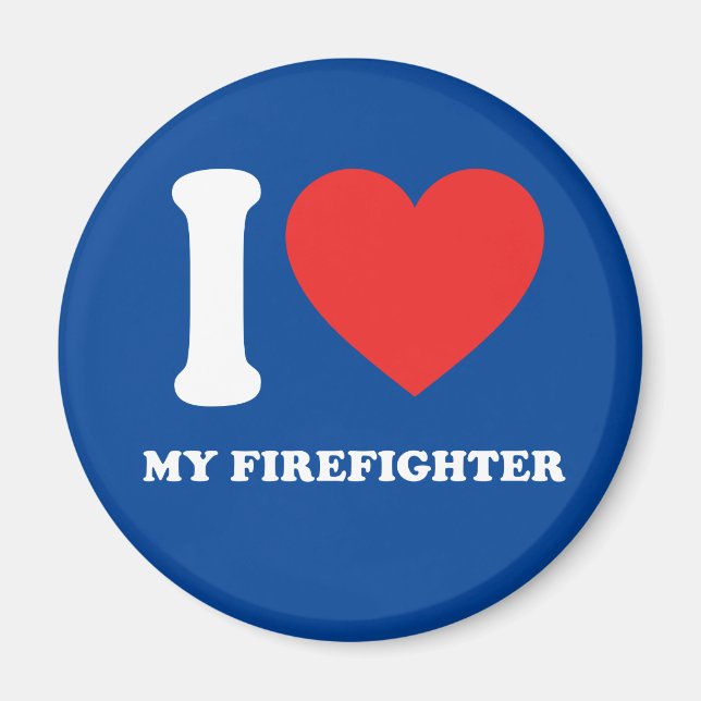 I Kärlek My Firefighter Magnet (Framsidan)