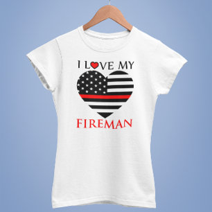 I Kärlek My Fireman - Firefighter T-shirt