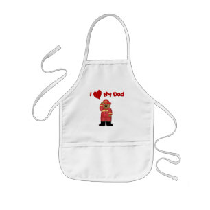 I Kärlek My Fireman Pappa Barnförkläde