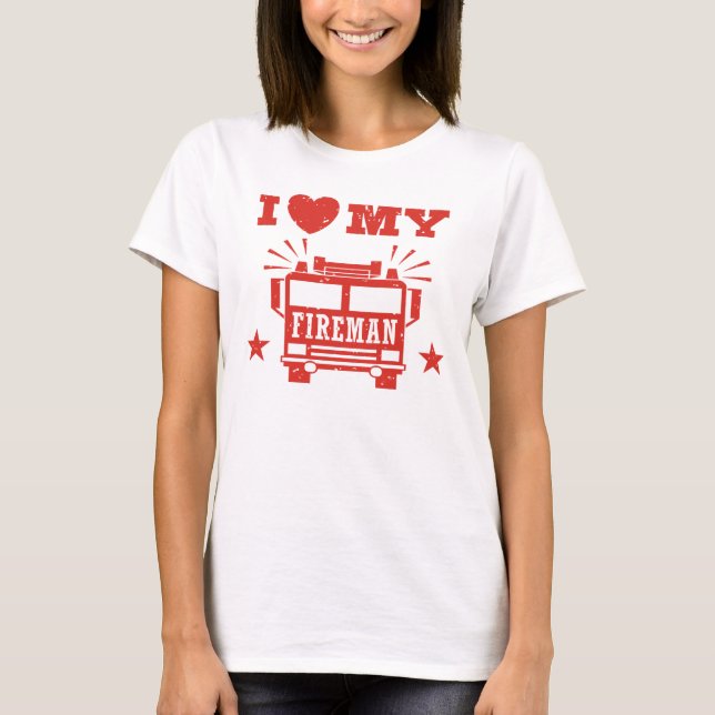I Kärlek My Fireman T-shirt (Framsida)