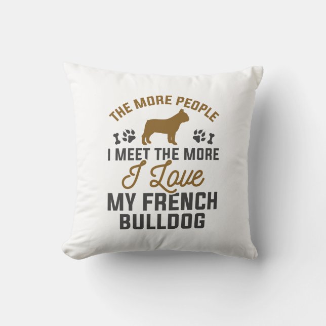 I Kärlek My Fransk Bulldog Kudde (Framsida)