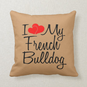 I Kärlek My Fransk Bulldog Kudde