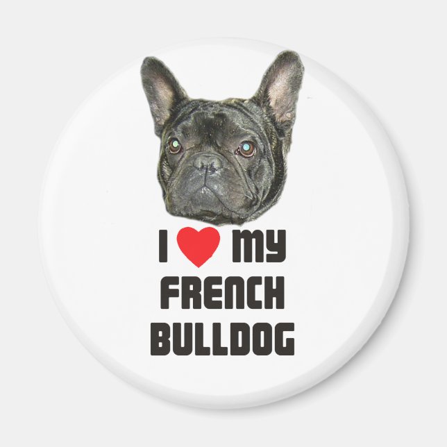 I Kärlek My Fransk Bulldog Magnet (Framsidan)