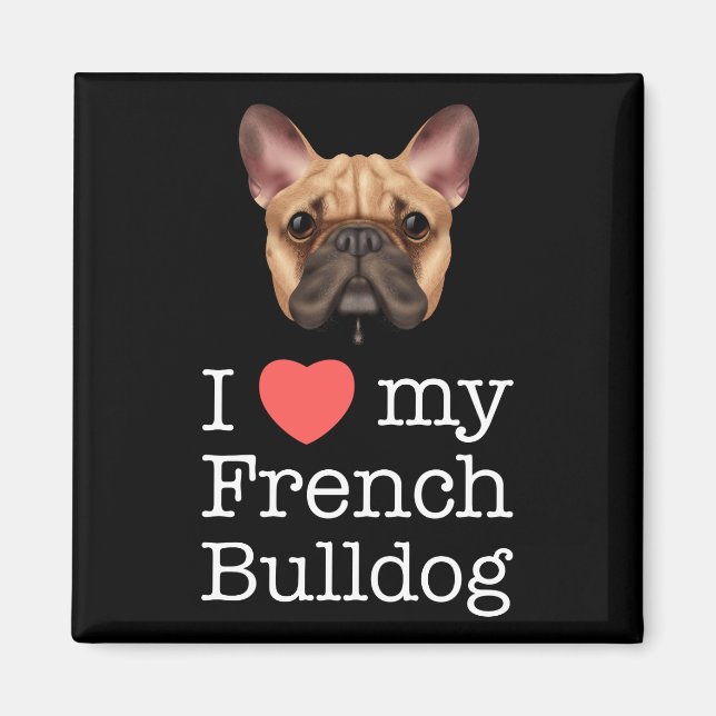 I Kärlek My Fransk Bulldog Magnet (Framsidan)