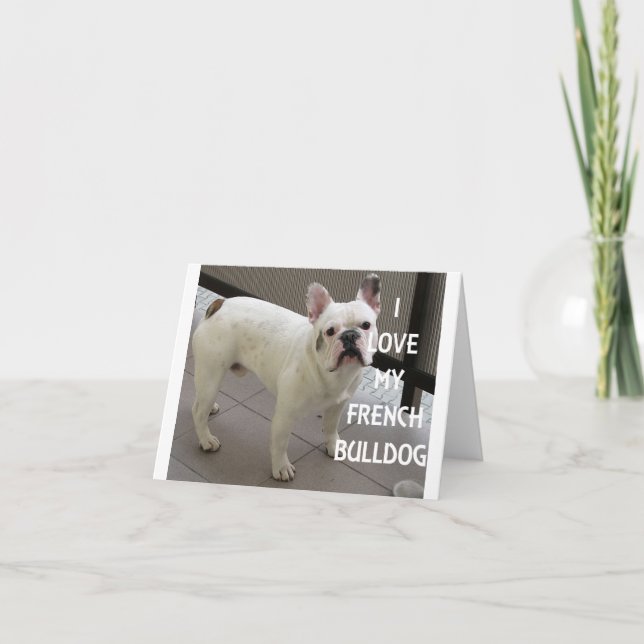 I Kärlek My Fransk Bulldog Tack Kort (Framsida)