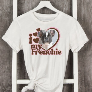 I Kärlek My Frenchie Anpassningsbar Rosa Heart Pho T Shirt