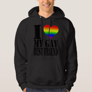 I Kärlek My Gay Best Friend Rainbow Flagga GBLTQ P Hoodie