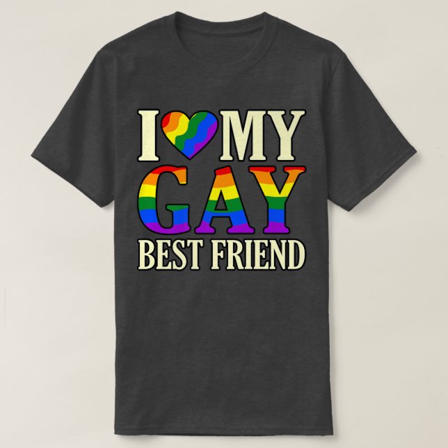 I Kärlek My Gay Bestkompis LGBTQ Pride Month Suppo T Shirt (Design framsida)
