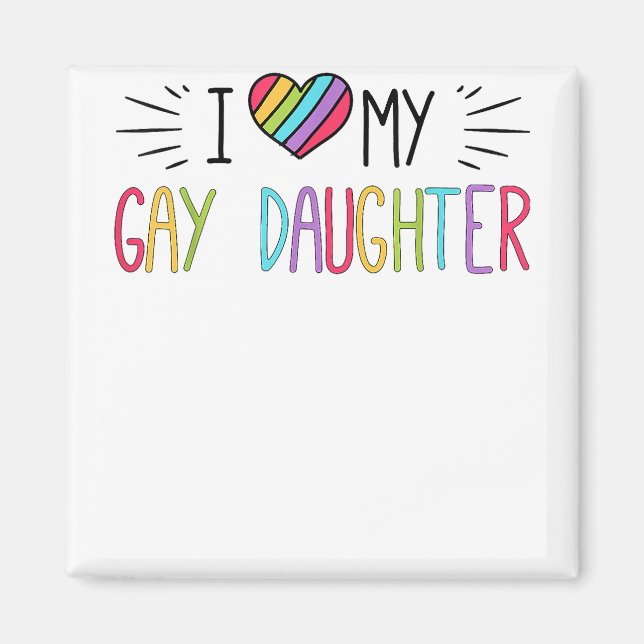 I Kärlek My Gay Dodottern HGBT Gift Gay Lesbisk Ma Magnet (Framsidan)