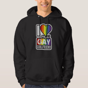 I Kärlek My Gay Girlkompis Roligt Pride Hoodie
